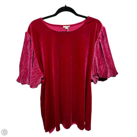 Top Short Sleeve By Jodifl In Pink, Size: 2x