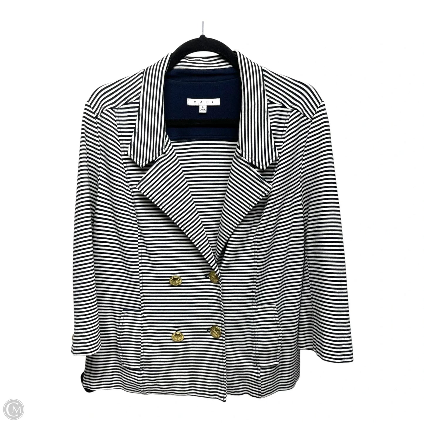 Blazer By Cabi In Striped Pattern, Size: L