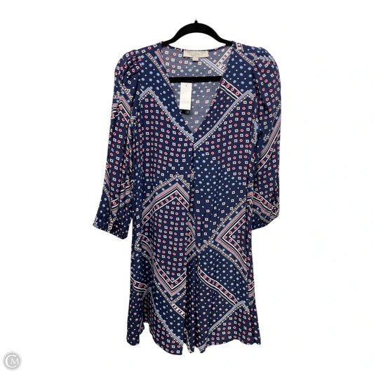 Dress Casual Short By Loft In Blue & Red, Size: S