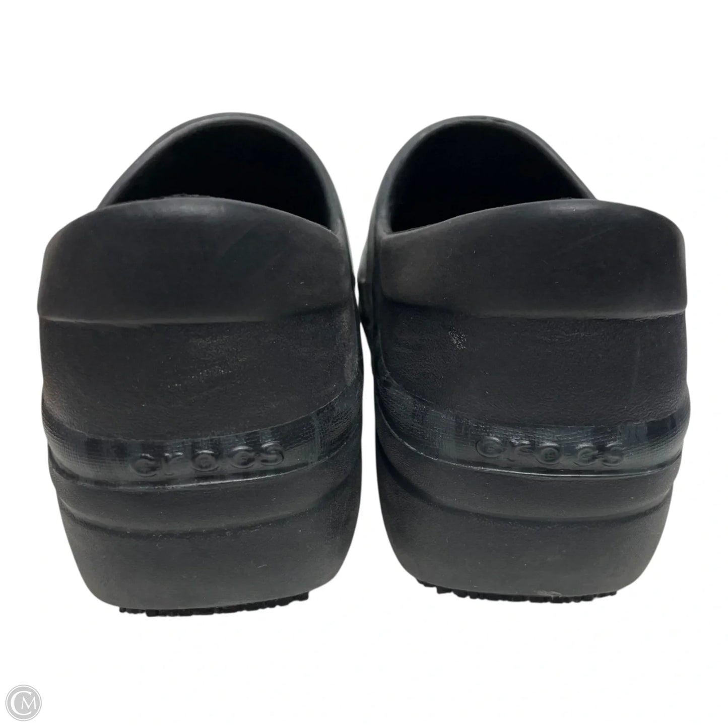 Shoes Flats By Crocs In Black, Size: 9