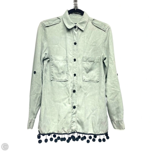 Top Long Sleeve By Zara Women In Green, Size: S