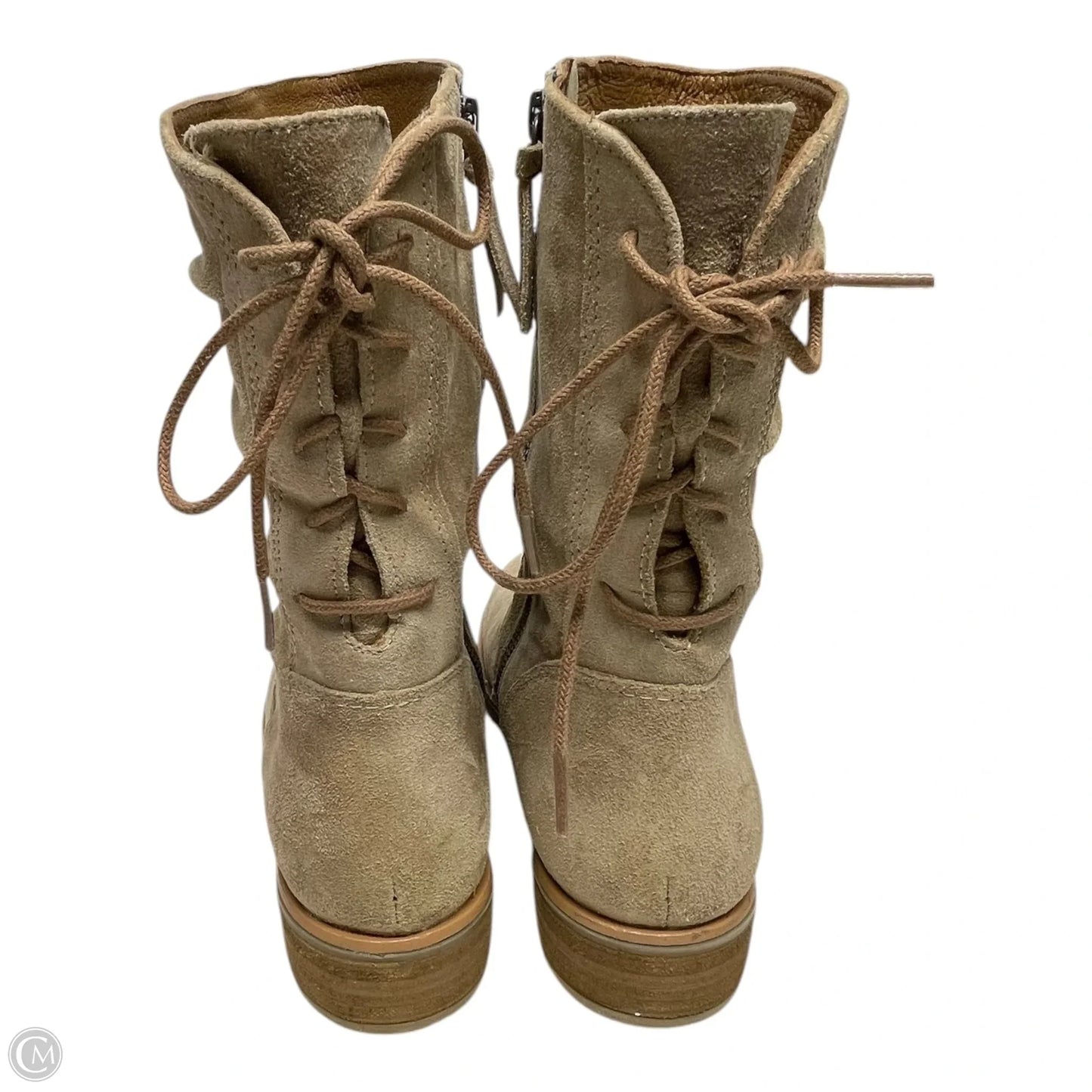 Boots Ankle Heels By Sofft In Beige, Size: 9.5