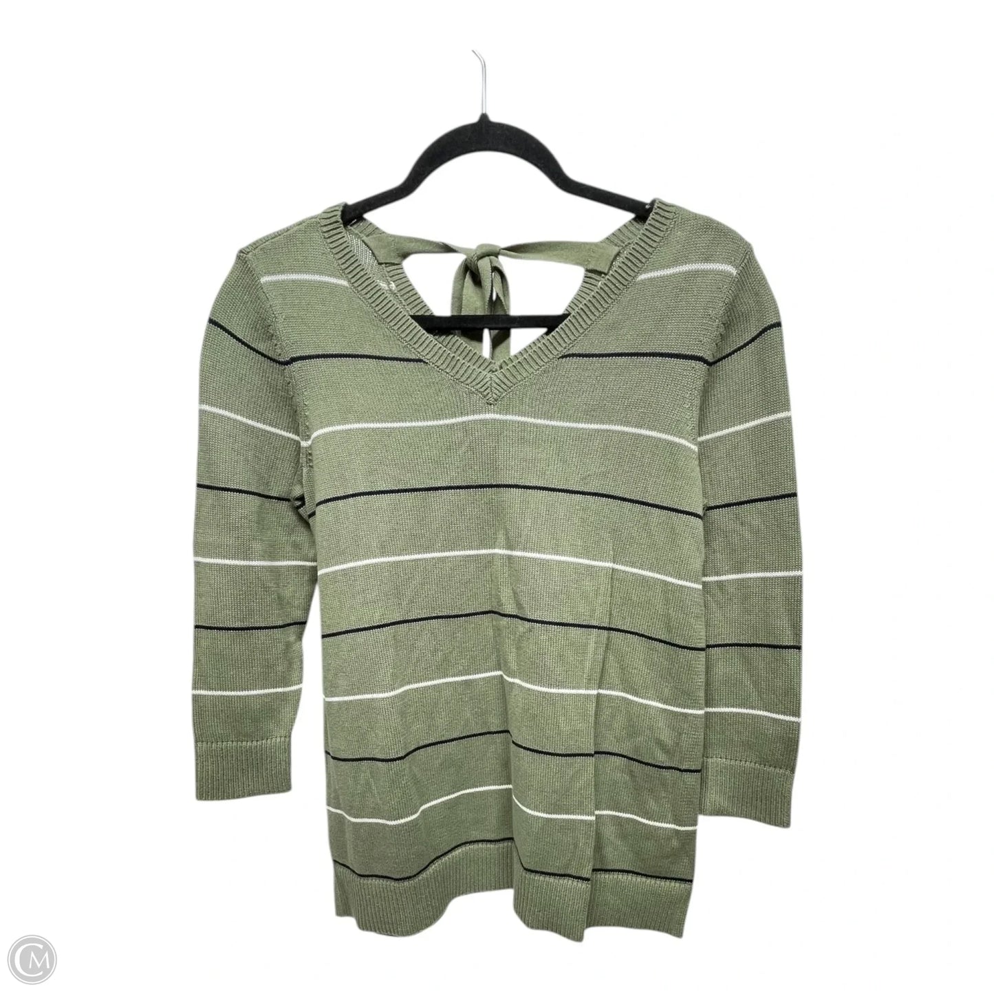 Sweater By Talbots In Green & White, Size: Sp