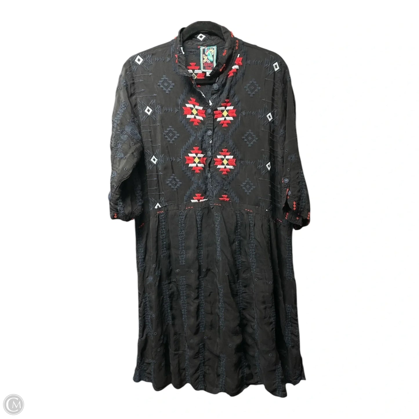 Dress Casual Short By Johnny Was In Black & Red, Size: M