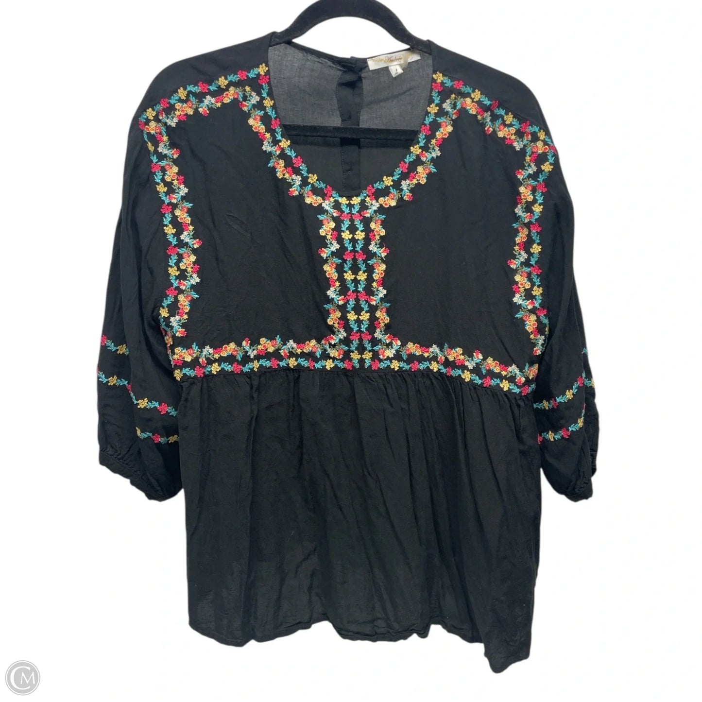 Top Long Sleeve By Andree By Unit In Black, Size: L
