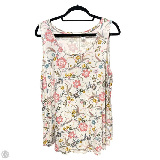 Top Sleeveless By Old Navy In Floral Print, Size: Xl