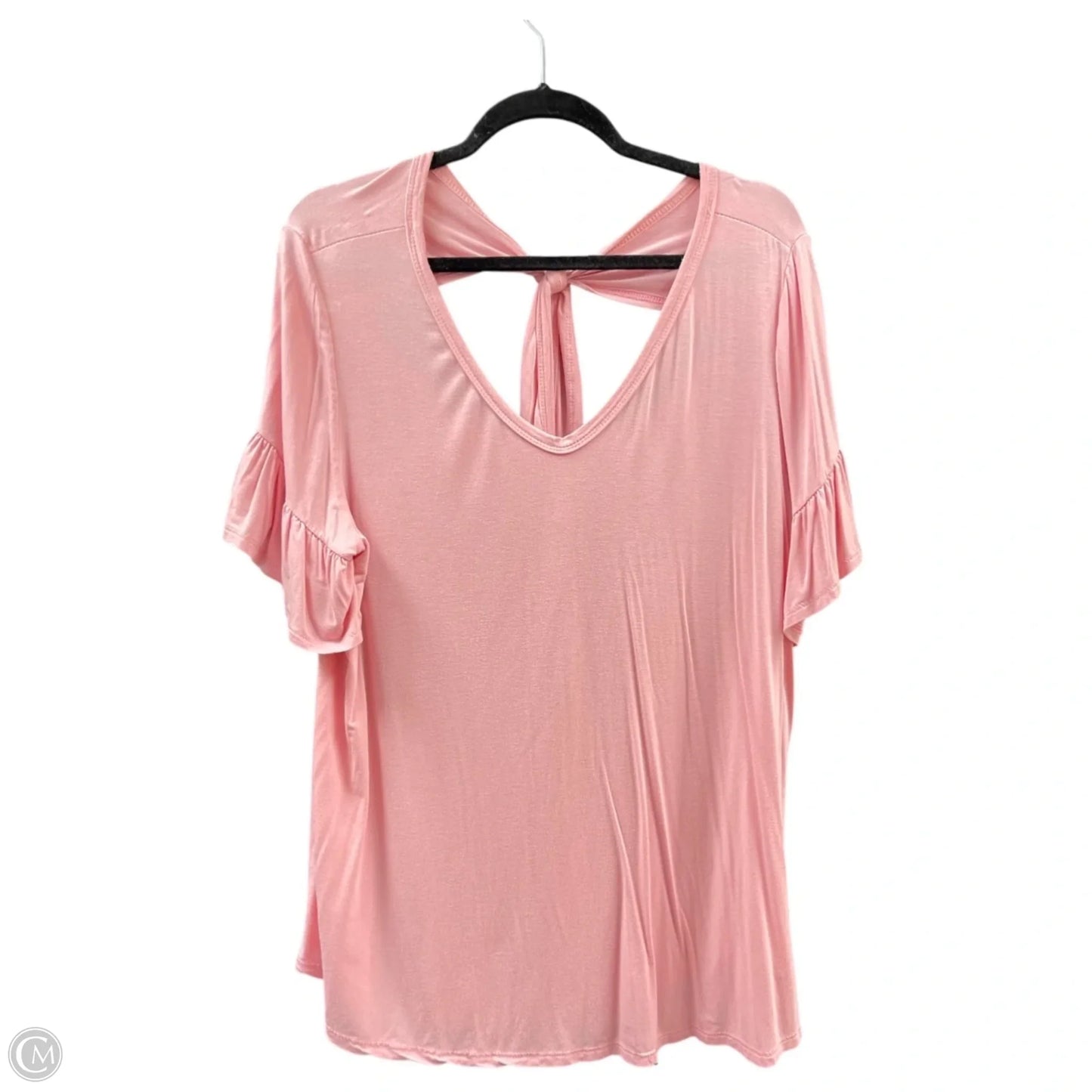 Top Short Sleeve By Emerald In Pink, Size: 1x