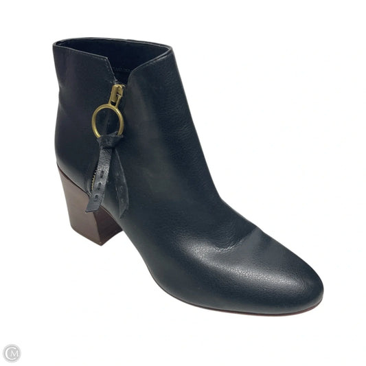 Boots Ankle Heels By Franco Sarto In Black & Brown, Size: 9