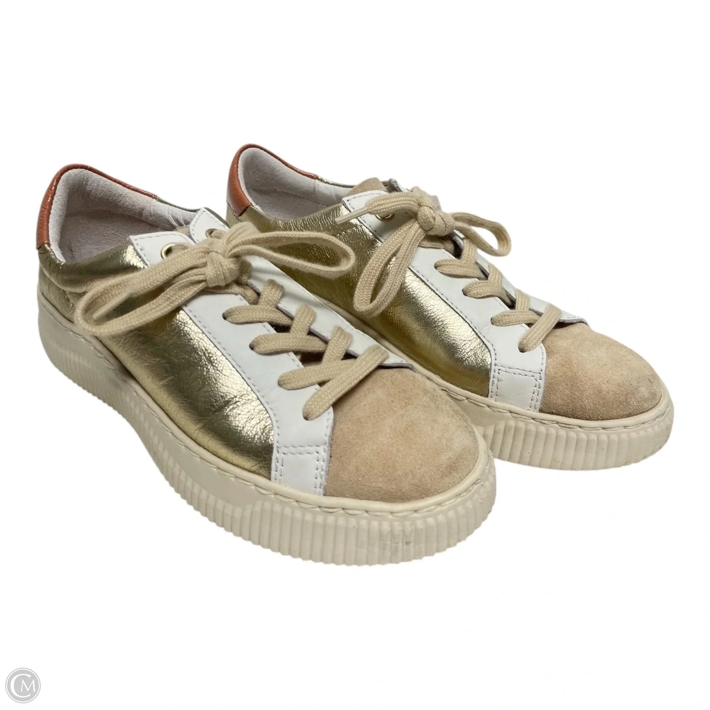 Shoes Sneakers By Sofft In Cream & Tan, Size: 6.5