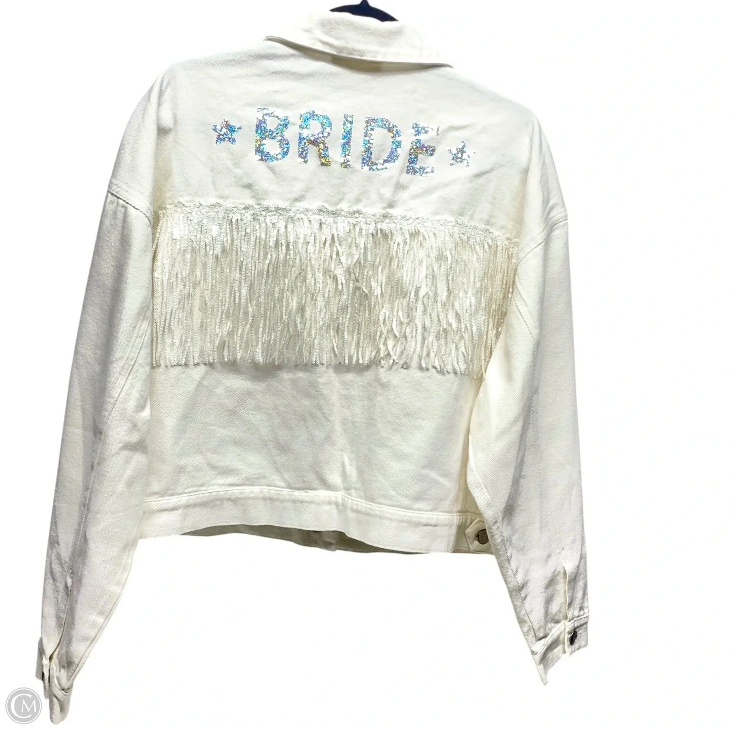 Jacket Denim By Altard State In White Denim, Size: L