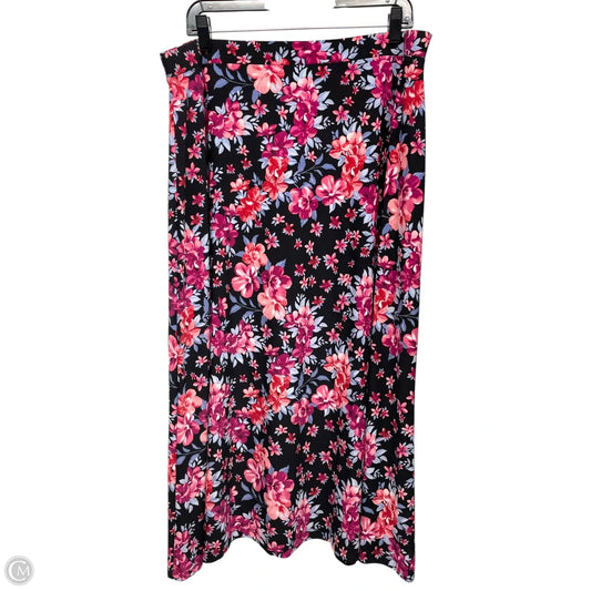 Skirt Midi By Black Label In Floral Print, Size: Xl