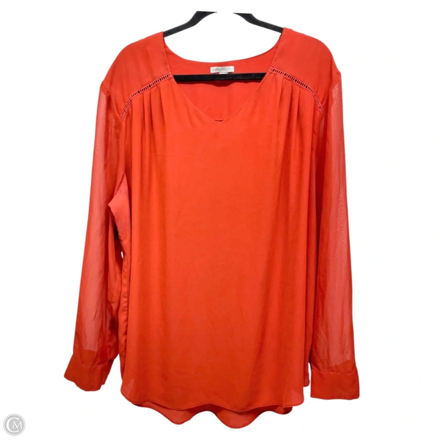 Top Long Sleeve By Cato In Orange, Size: 3x