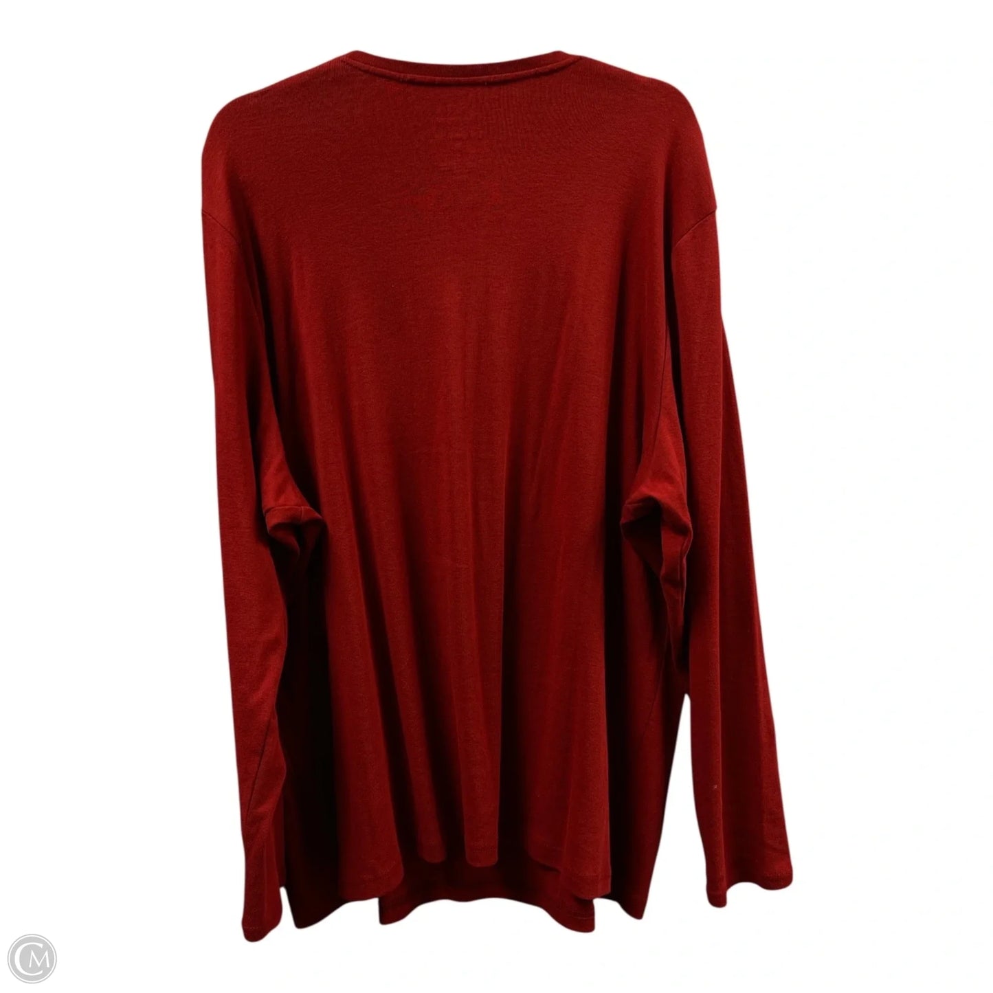 Top Long Sleeve Basic By Croft And Barrow In Red, Size: 3x