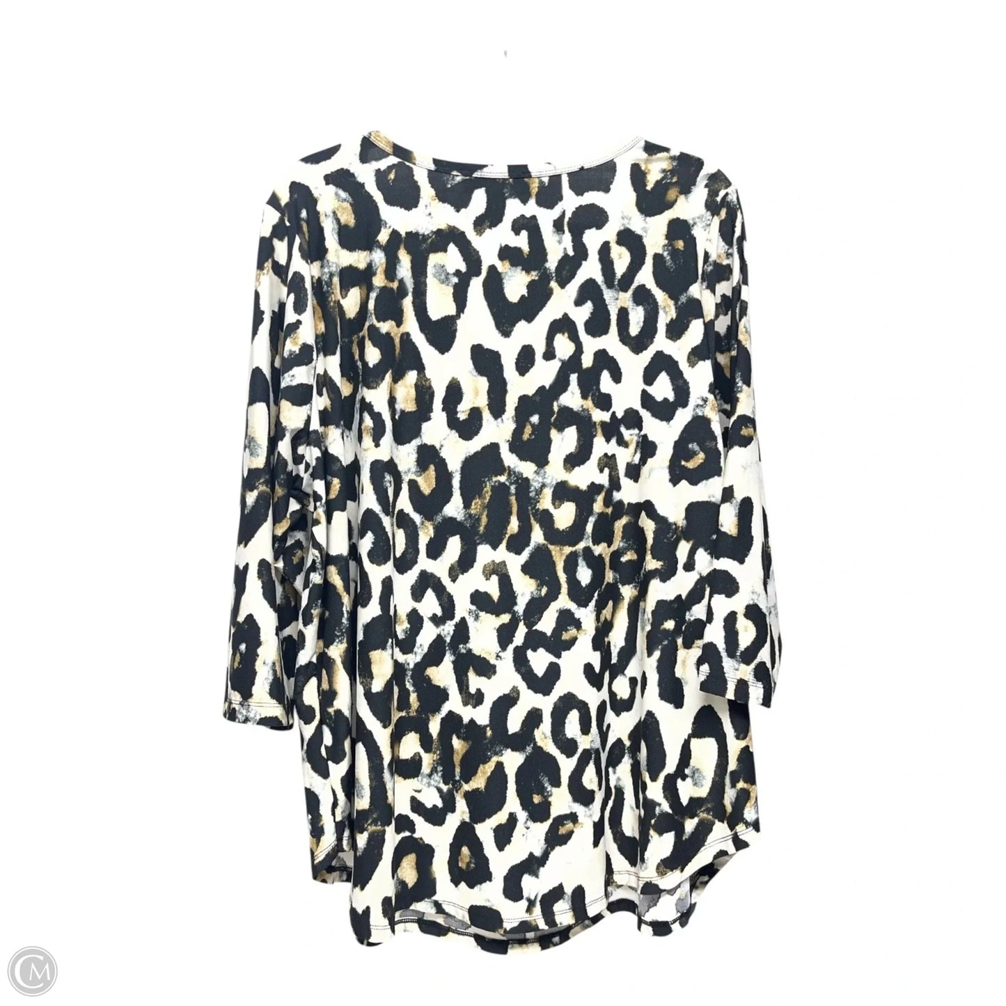 Top 3/4 Sleeve By Karen Kane In Animal Print, Size: 2x