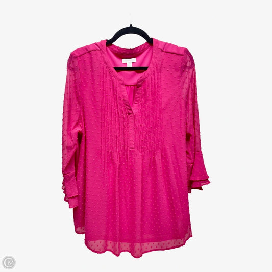 Top Long Sleeve By Charter Club In Pink, Size: L