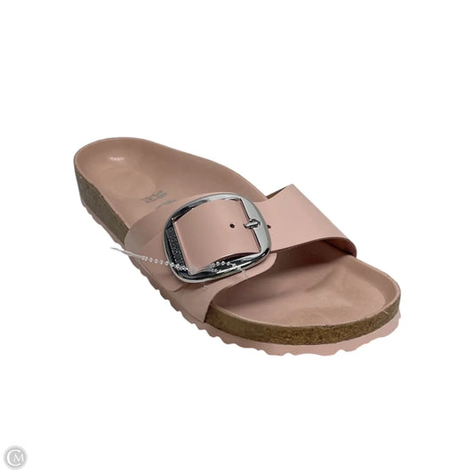 Sandals Flats By Birkenstock In Pink & Tan, Size: 7.5