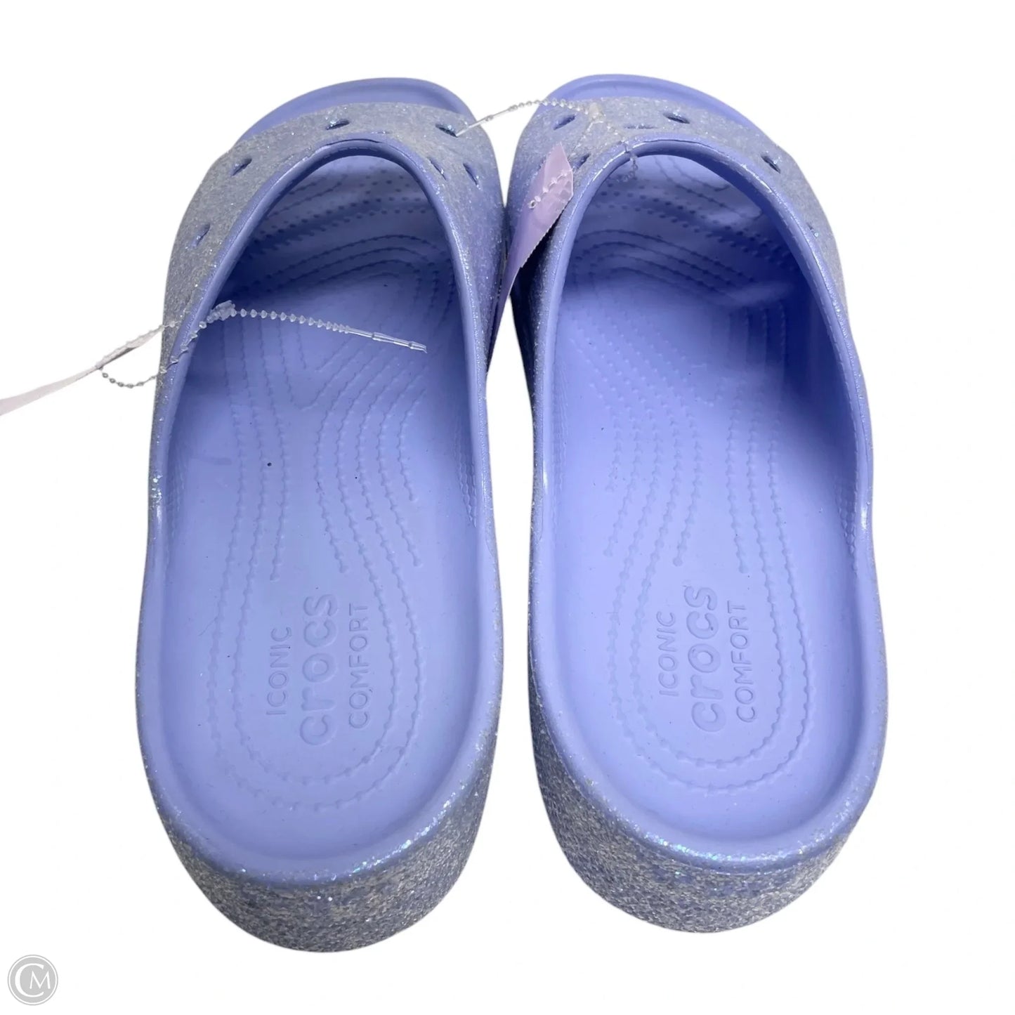 Sandals Heels Platform By Crocs In Blue, Size: 8