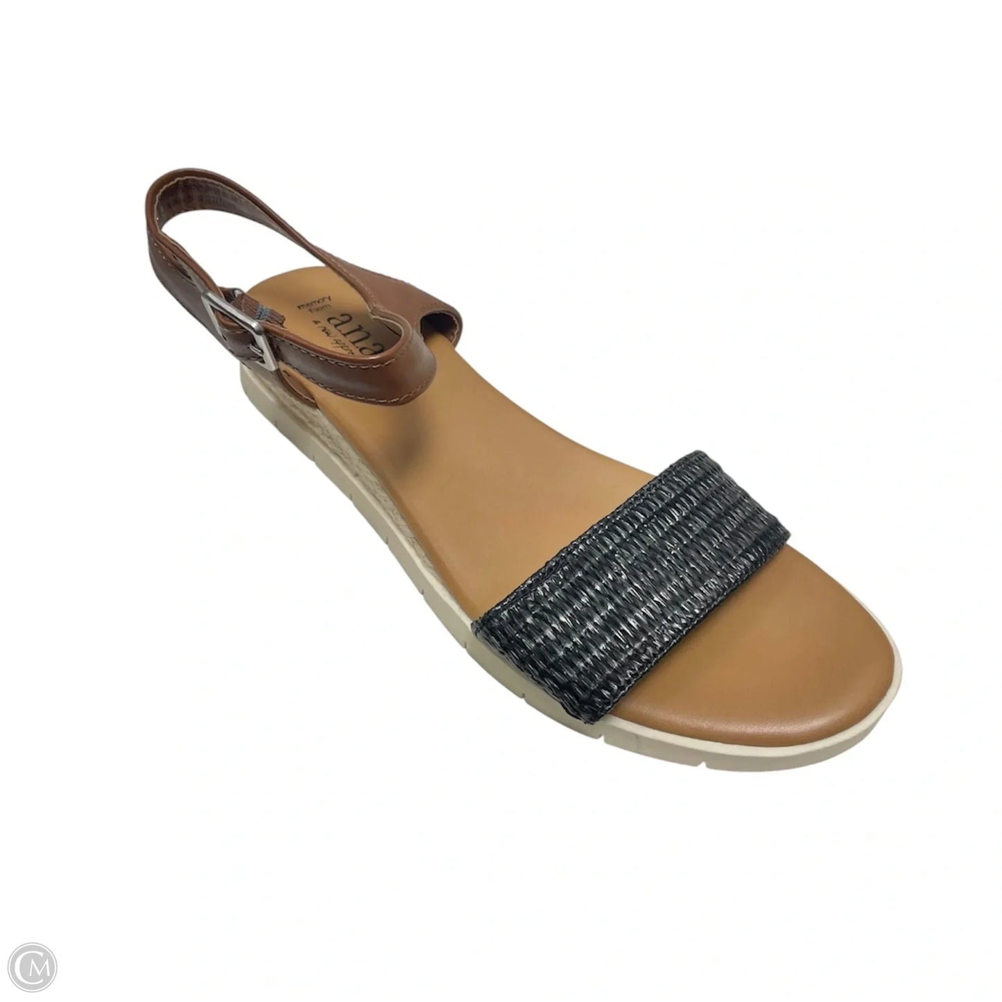Sandals Flats By Ana In Black & Tan, Size: 9.5