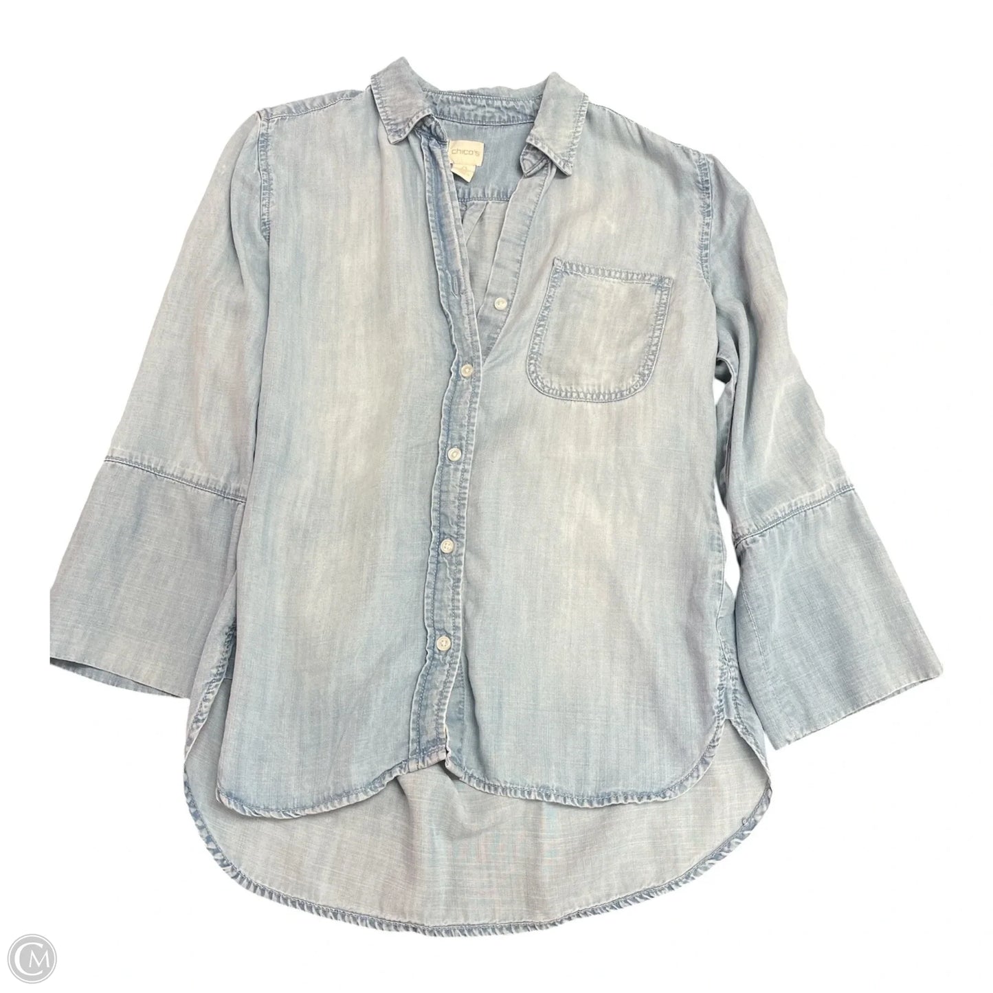 Top Long Sleeve By Chicos In Blue, Size: S