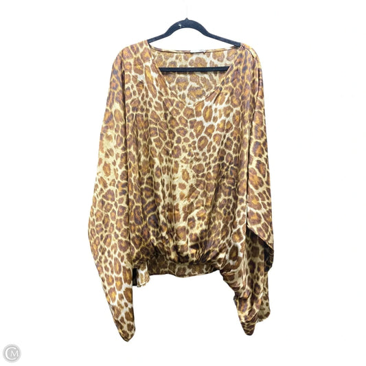 Top Short Sleeve By Oddi In Animal Print, Size: 1x