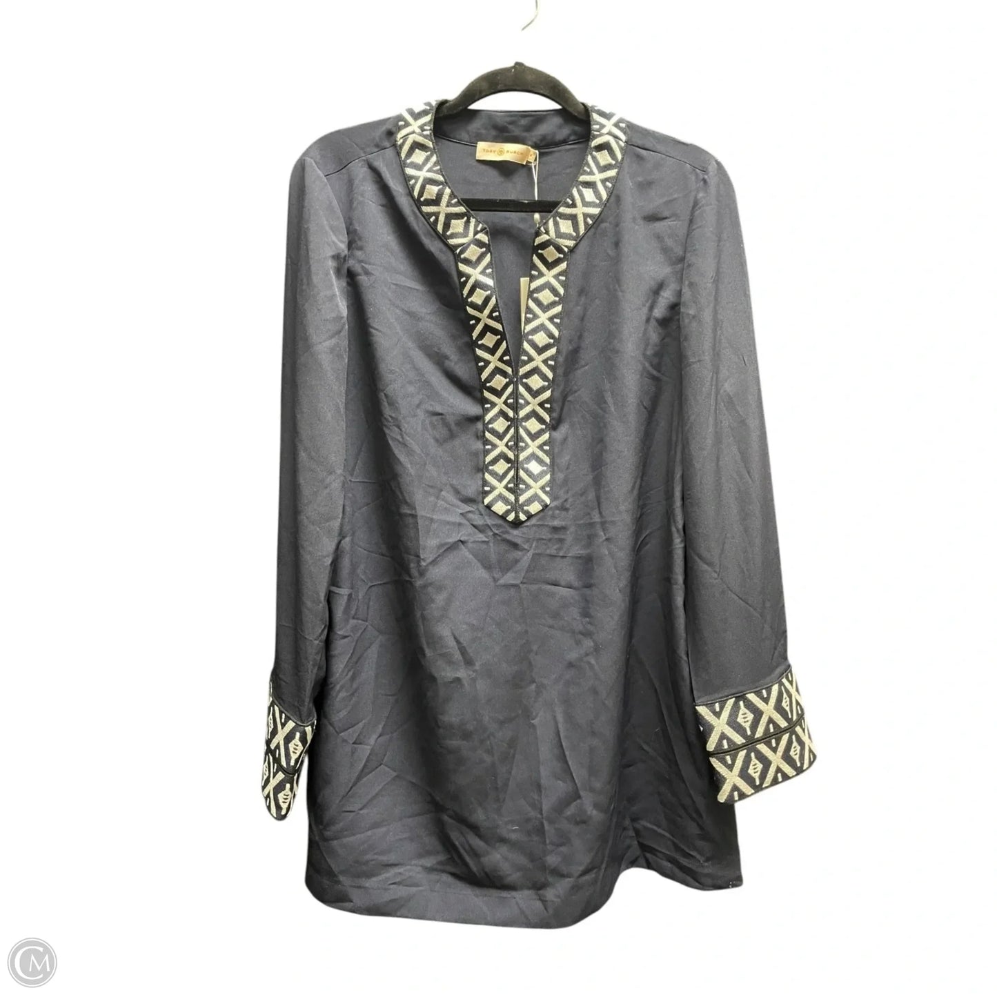 Top Long Sleeve Designer By Tory Burch In Blue & White, Size: 16