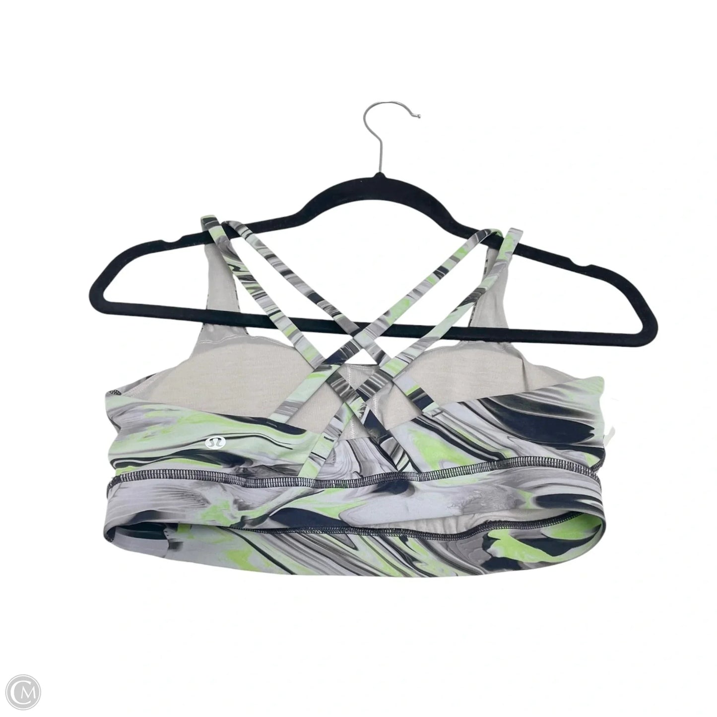 Athletic Bra By Lululemon In Green & Grey, Size: S