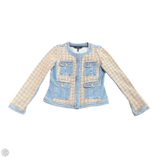Jacket Denim By White House Black Market In Blue & Tan, Size: 10