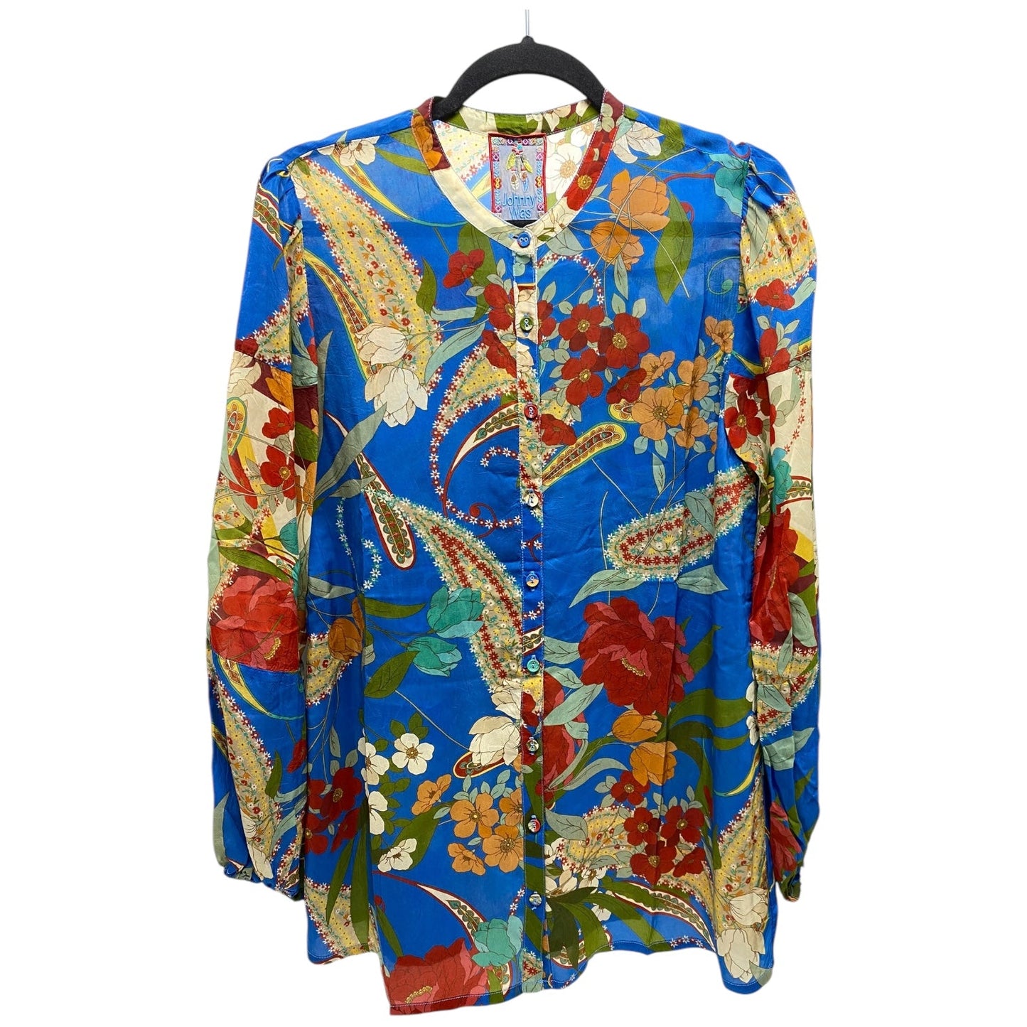 Top Long Sleeve Designer By Johnny Was In Floral Print, Size: M