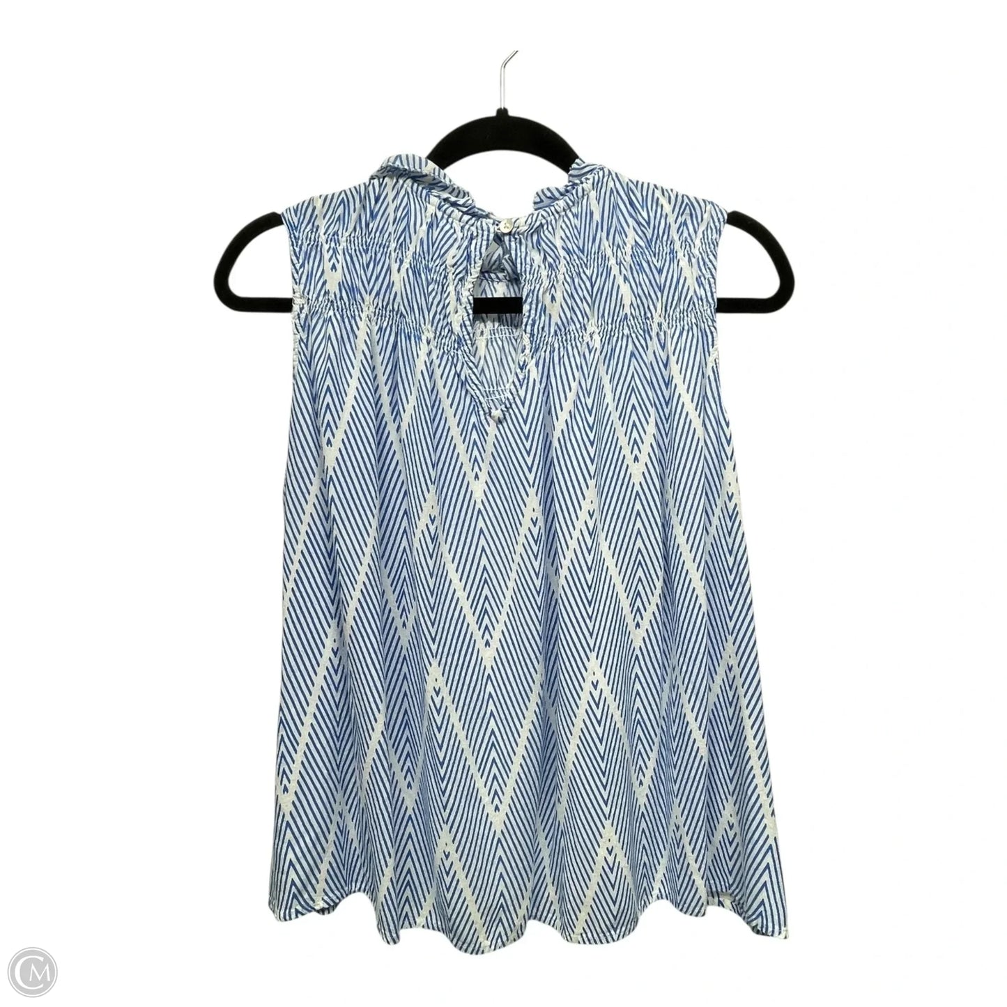 Top Sleeveless By Thml In Blue & White, Size: L