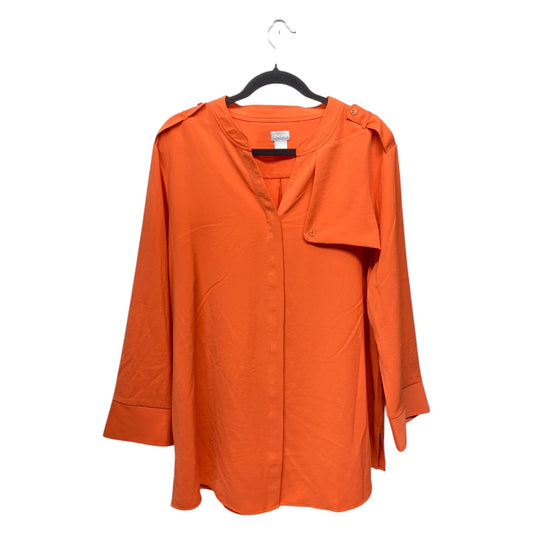 Top Long Sleeve By Chicos In Orange, Size: Xxl