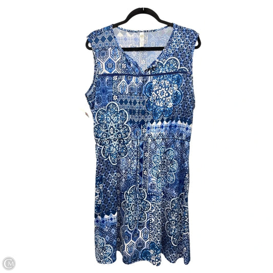 Dress Casual Short By Perseption Concept In Blue, Size: L