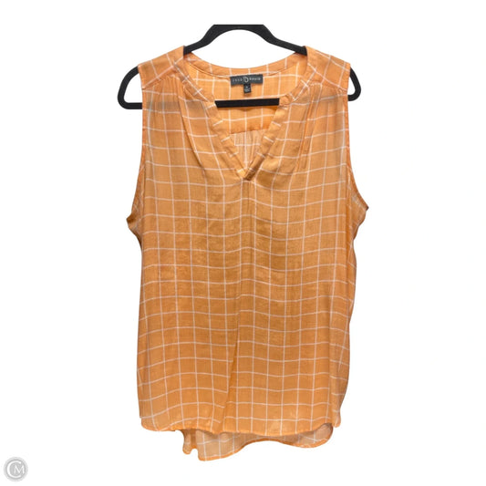Top Sleeveless By FRED DAVID In Orange & White, Size: Xl