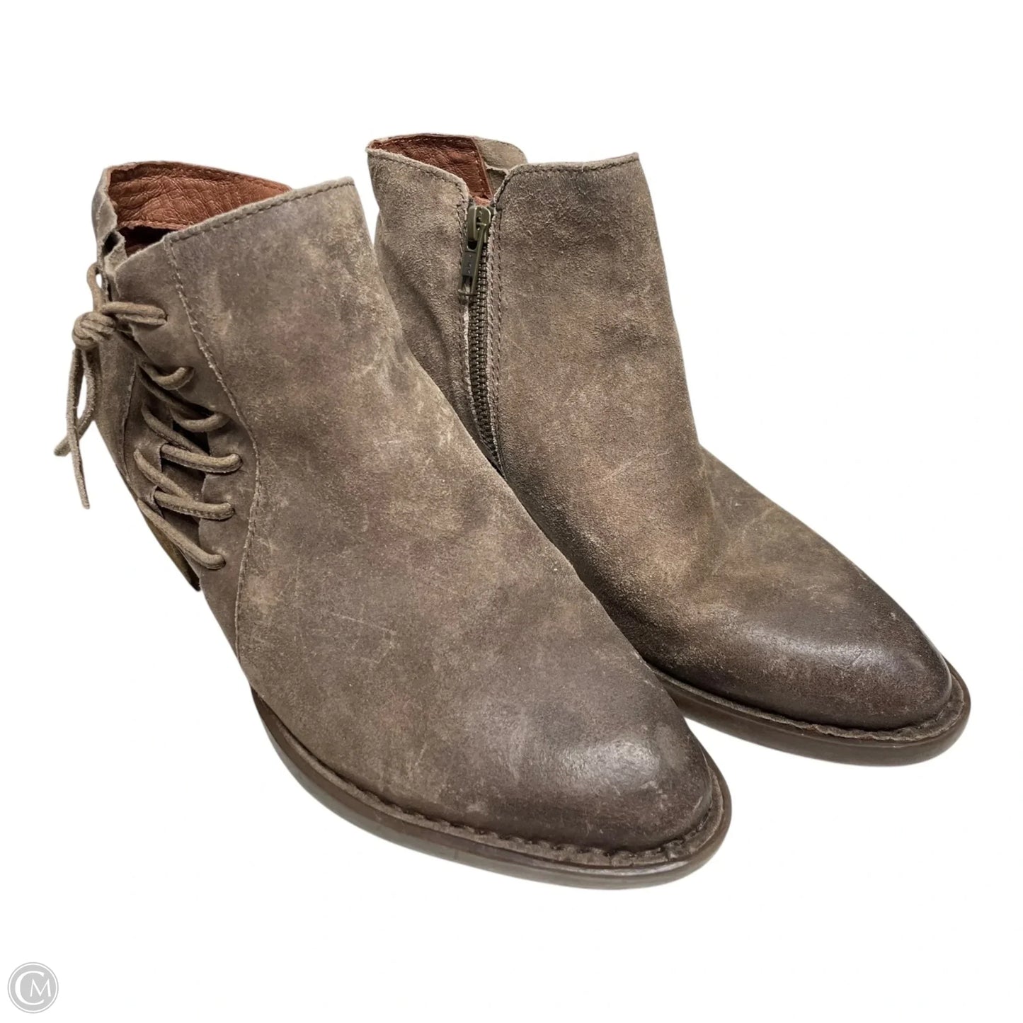 Boots Ankle Heels By Born In Brown, Size: 9