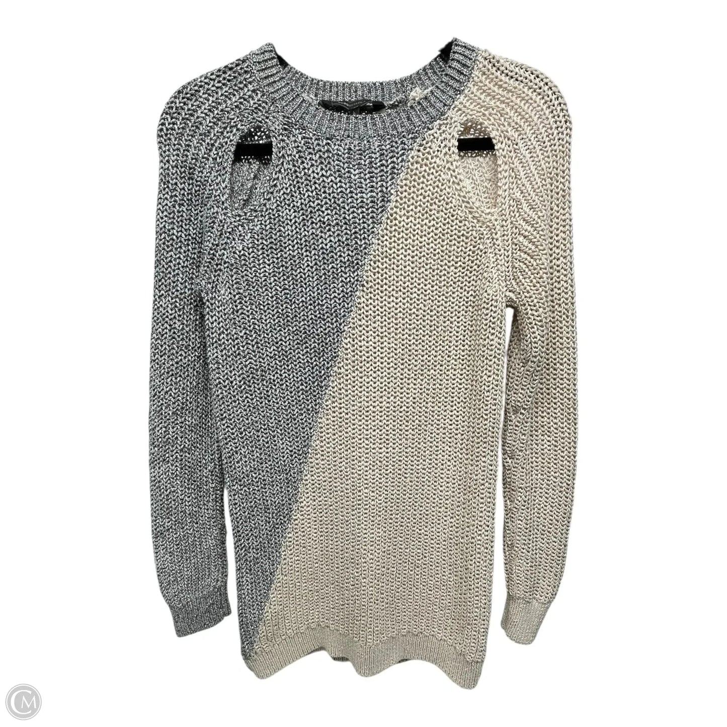Sweater By Bcbgmaxazria In Grey & Tan, Size: Xs