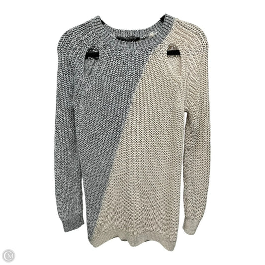 Sweater By Bcbgmaxazria In Grey & Tan, Size: Xs