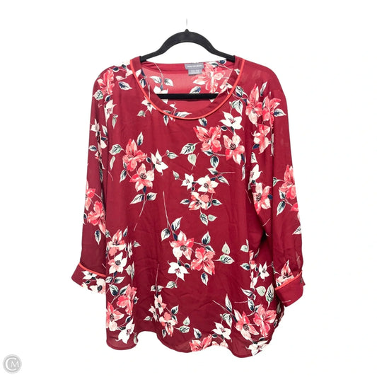 Top Long Sleeve Basic By Croft And Barrow In Maroon, Size: Xl