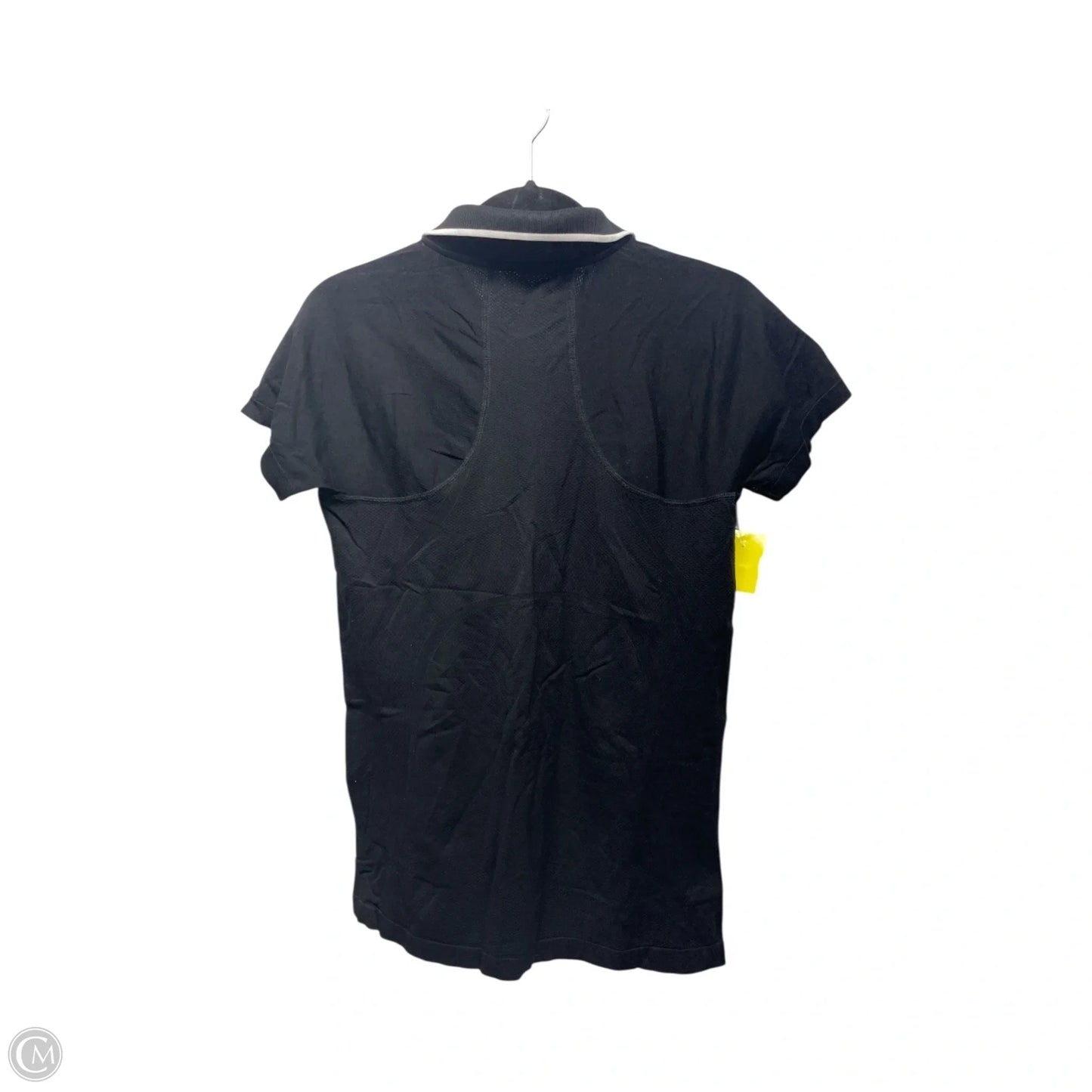 Athletic Top Short Sleeve By Athleta In Black & White, Size: L