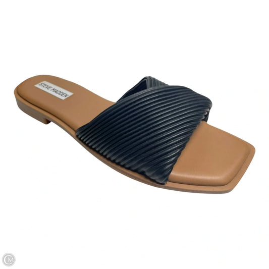 Sandals Flats By Steve Madden In Black & Brown, Size: 8.5