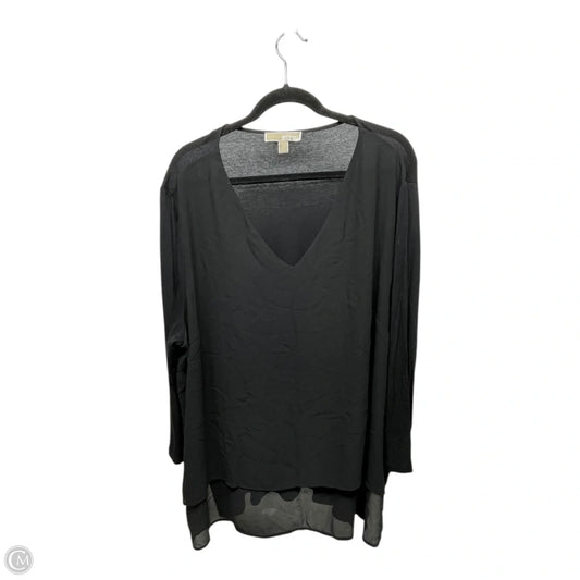 Top 3/4 Sleeve By Michael By Michael Kors In Black, Size: 3x