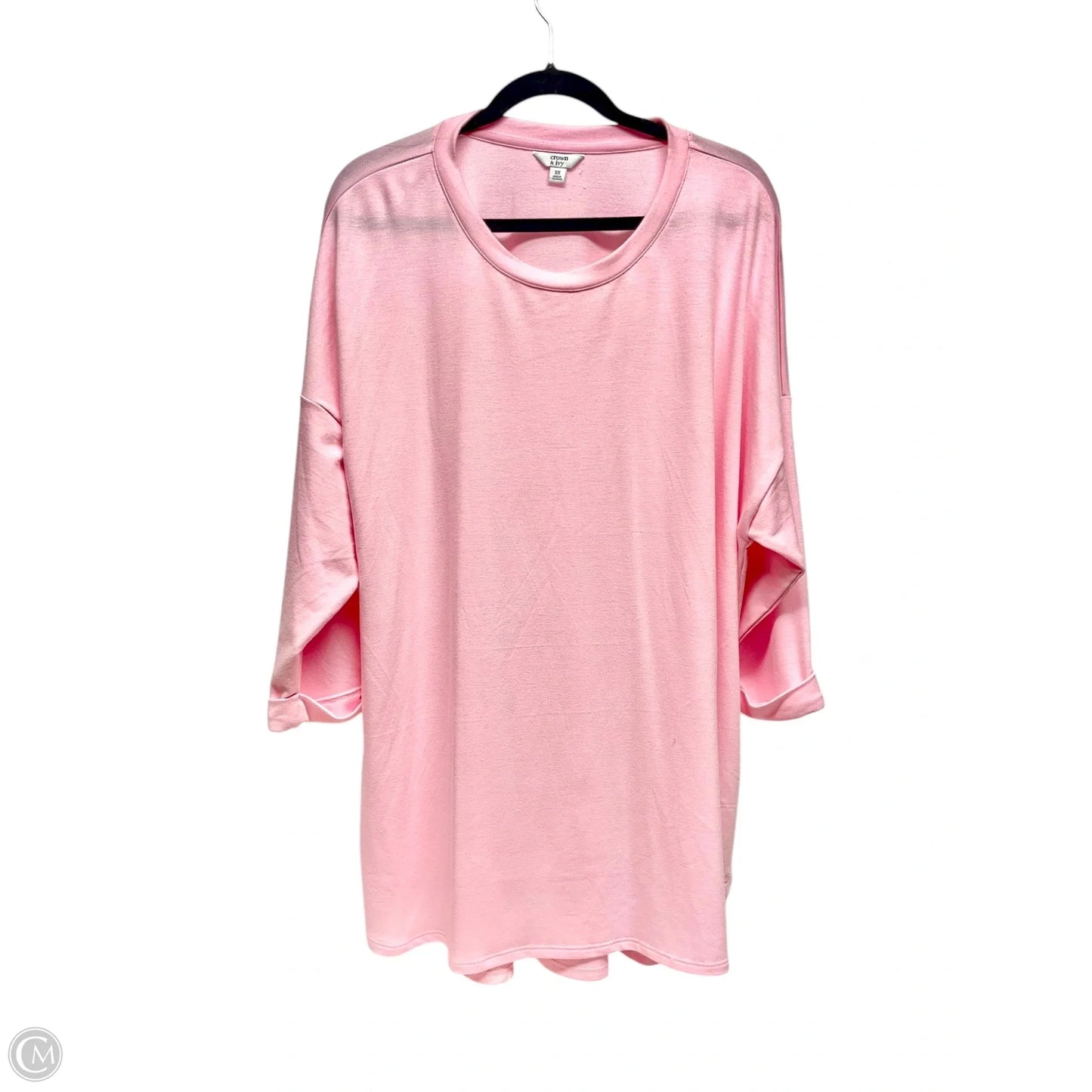 Top 3/4 Sleeve By Crown And Ivy In Pink, Size: 2x