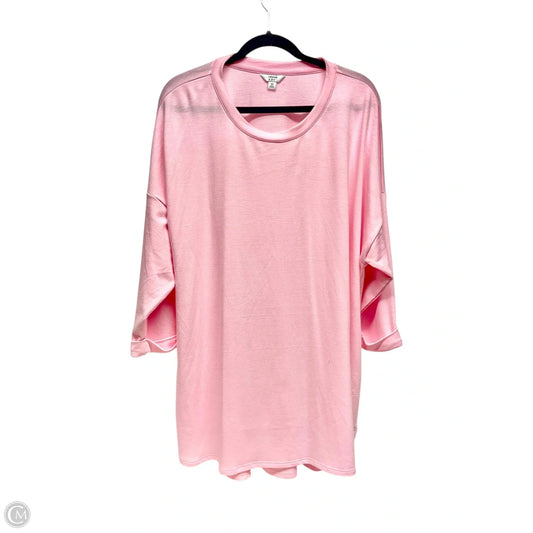 Top 3/4 Sleeve By Crown And Ivy In Pink, Size: 2x