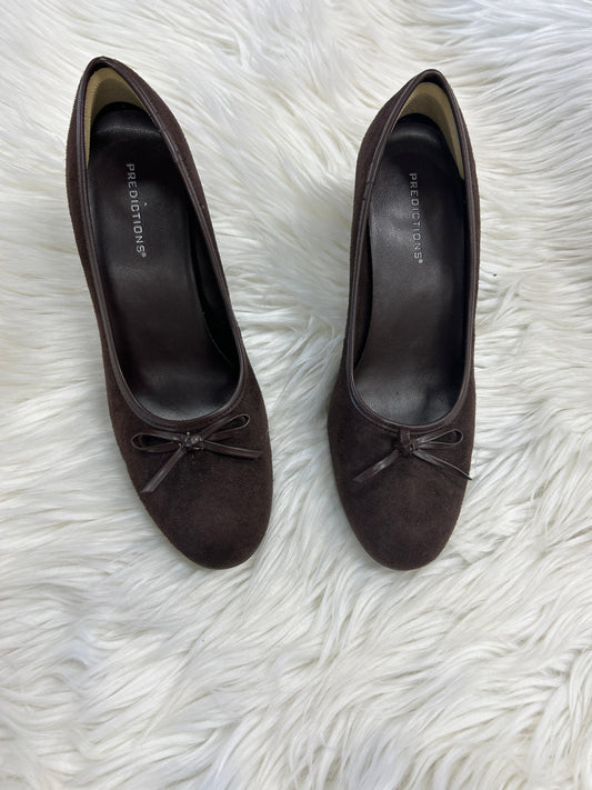 Shoes Heels Block By Predictions In Brown, Size:7