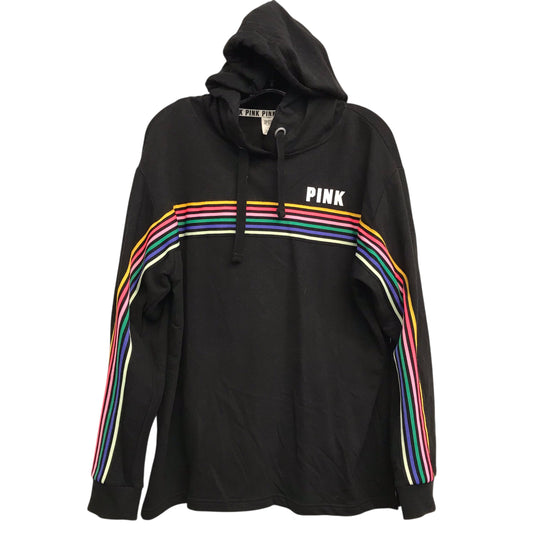 Athletic Sweatshirt Hoodie By Pink In Black, Size:M