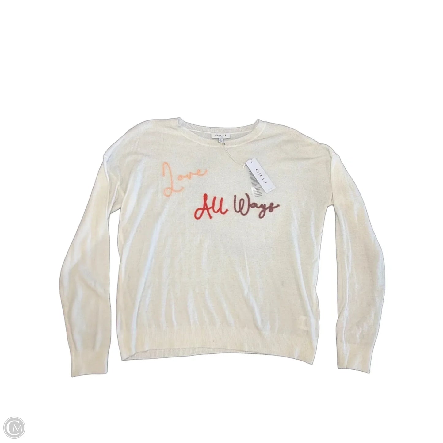 Top Long Sleeve By Gilli In White, Size: L