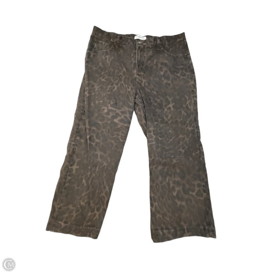 Jeans Wide Leg By Abercrombie And Fitch In Animal Print, Size: 16
