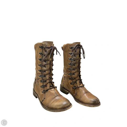 Boots Mid-calf Flats By Bed Stu In Brown, Size: 6