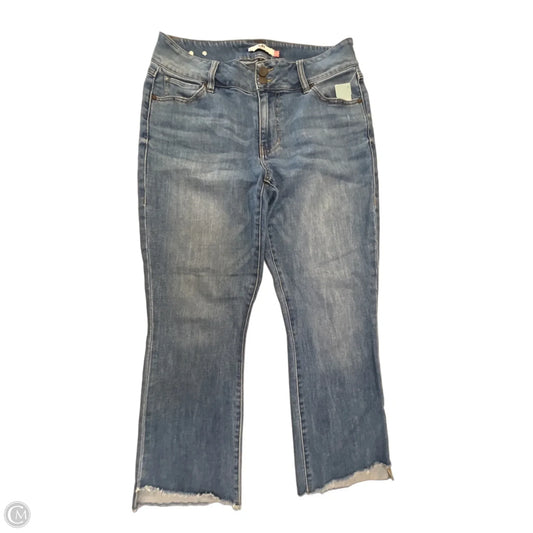 Jeans Cropped By Cabi In Blue Denim, Size: 10