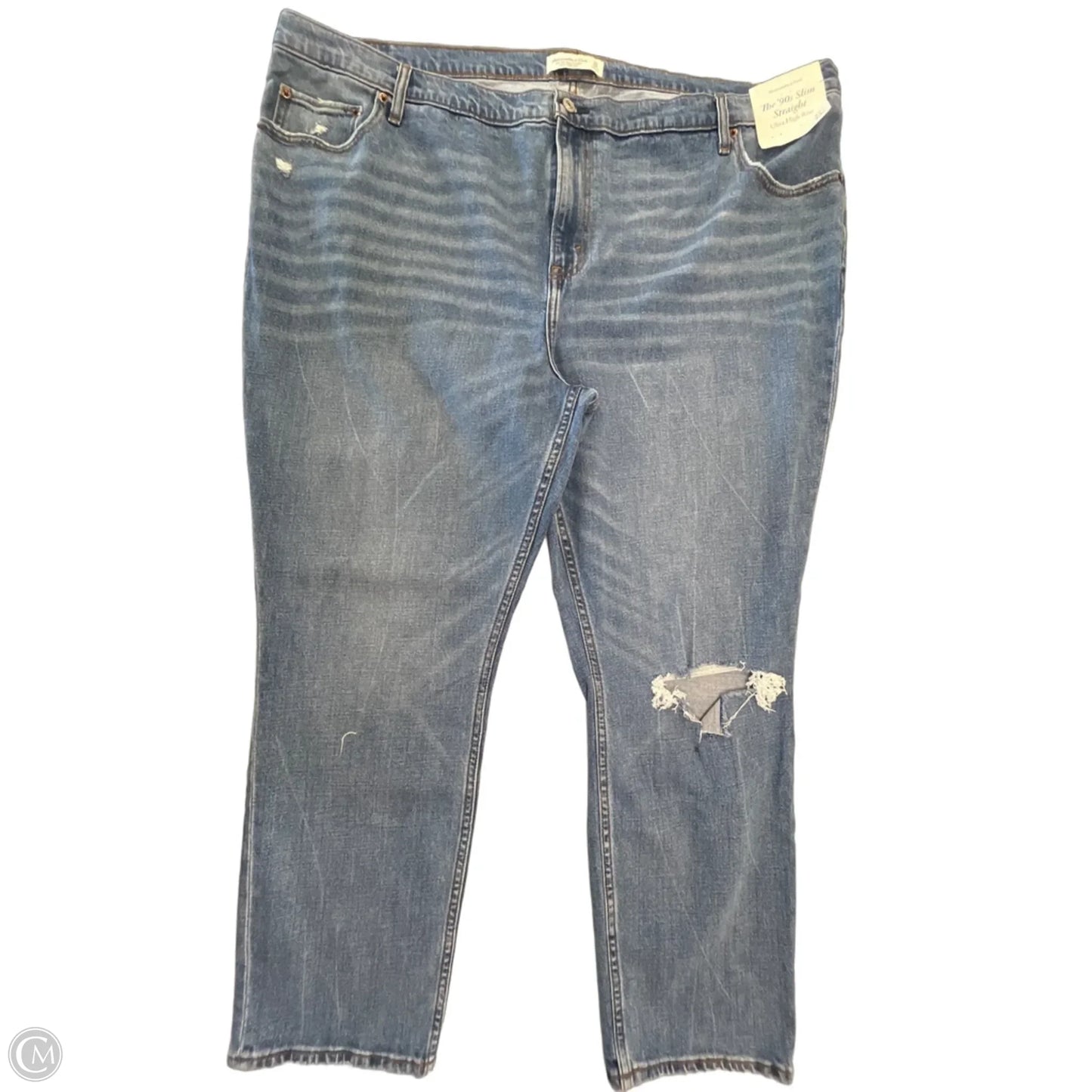 Jeans Straight By Abercrombie And Fitch In Blue Denim, Size: 24