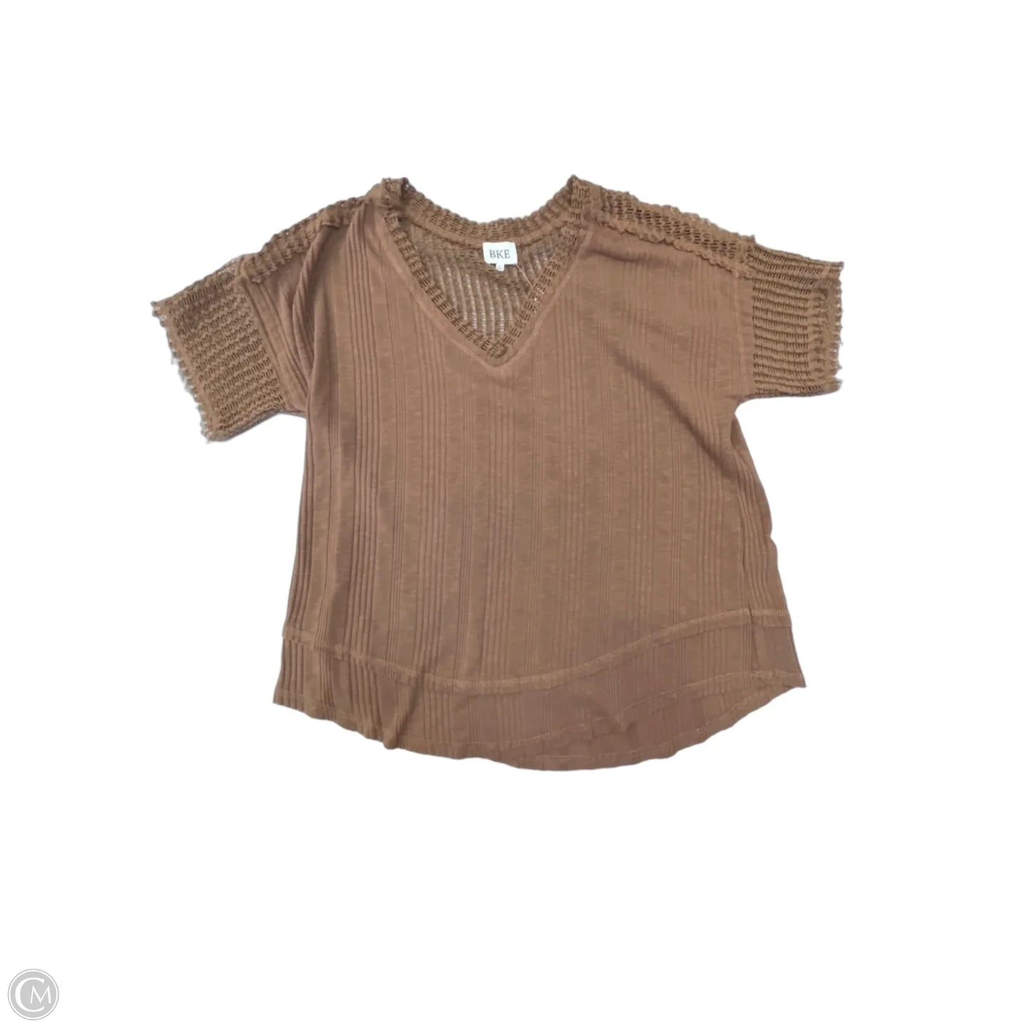 Top Short Sleeve Basic By Bke In Brown, Size: S