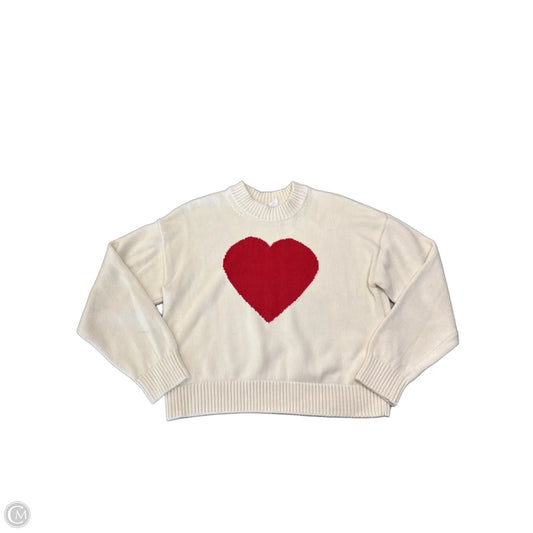 Sweater By Gap In Cream & Red, Size: L
